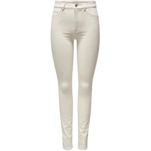 ONLY Onlrose Skinny Jeans voor dames, hoge taille, skinny fit, ecru, XXL / 32L