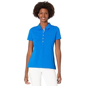 Tommy Hilfiger Klassiek poloshirt met korte mouwen voor dames, Ceruleaans, XS