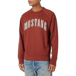 MUSTANG Heren Style Ben Logo Cn Sweatshirt, Russet Brown 8338, 3XL