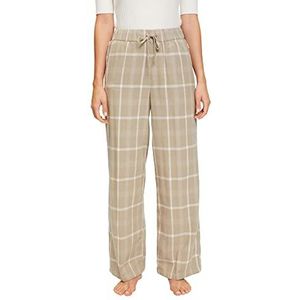 ESPRIT Bodywear Dames Flannel Check 2 SUS Single Pant Pyjamabroekje, Light Kaki 3, 40