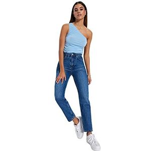 Trendyol Damesjeans met hoge taille en wijde pijpen, Blauw, 62