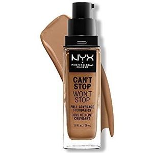 NYX Professional Makeup Can't Stop Won't Stop Full Coverage Foundation, langdurig, waterbestendig, veganistische formule, matte teint, kleur: neutraal bruin