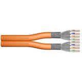 DIGITUS 100 m Cat 7 Netwerkkabel - S-FTP (PiMF) Duplex - BauPVO Dca - LSZH Halogeenvrij - 1200 MHz Koper AWG 23/1 - PoE+ Compatibel - LAN Kabel Installatie Kabel Ethernet Kabel - Oranje