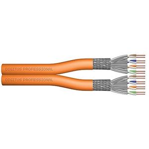 DIGITUS 100 m Cat 7 Netwerkkabel - S-FTP (PiMF) Duplex - BauPVO Dca - LSZH Halogeenvrij - 1200 MHz Koper AWG 23/1 - PoE+ Compatibel - LAN Kabel Installatie Kabel Ethernet Kabel - Oranje