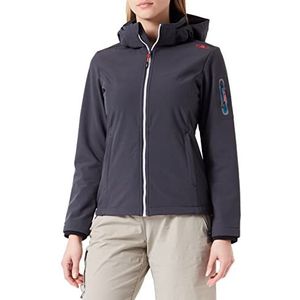 CMP Softshelljas voor dames met afneembare capuchon, antraciet-Deep Lake, XS