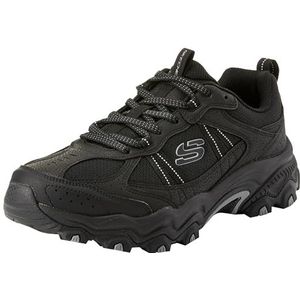 Skechers Weerstand A, trekking low cut heren, Rand van zwart synthetisch net, 41.5 EU