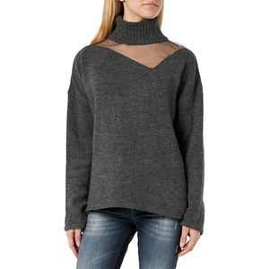 Trendyol Regular sweater voor dames, rechte lange mouwen, antraciet, L