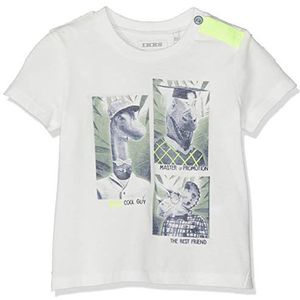 IKKS T-shirt met dinosaurus-hoofd, grappig, baby, jongens - beige - 1-3 mois