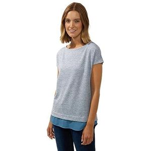 Street One 2-in-1 T-shirt voor dames, Satijn Blauw Melange, 36