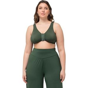Ulla Popken, dames, grote maten, bustier, sluiting aan de voorkant, Kaki, 95D