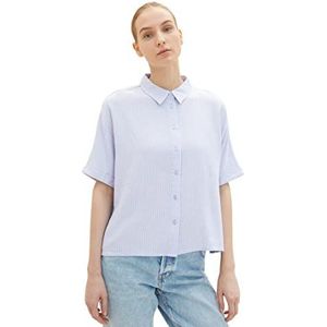 TOM TAILOR Dames blouse 1036903, 23207 - Blue White Vertical Stripe, 40