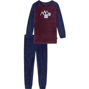 Schiesser Schlafanzug Lang pyjamaset voor jongens, Mauve, 8 jaar
