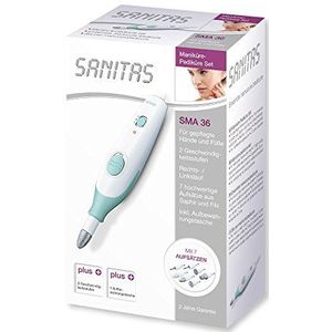 Sanitas SMA 36 manicure/pedicureset, voor verzorgde handen en voeten, 7 hoogwaardige opzetstukken