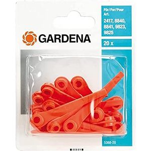GARDENA reservemessen RotorCut: Reservemessen voor grastrimmers en accutrimmers, kunststof messen, makkelijk te verwisselen, 20 stuks (5368-20)