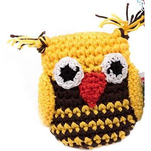 MICHI SC20 Crochet Toy Owl Yellow and Brown gehaakte hondenspeelgoed