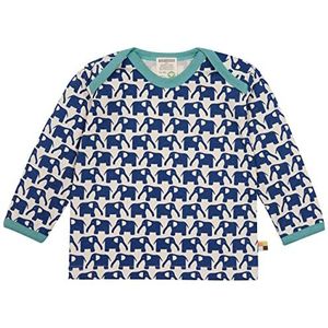 loud + proud Uniseks baby lange mouwen met olifantenprint, GOTS-gecertificeerd T-shirt, ultra marine, 62/68 cm