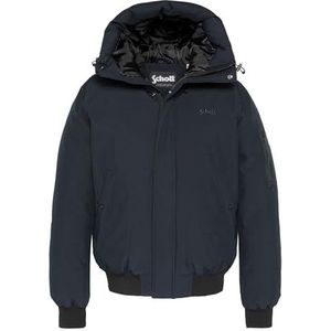 Schott NYC Schott Beever Navy korte jas met capuchon, Blauw, S
