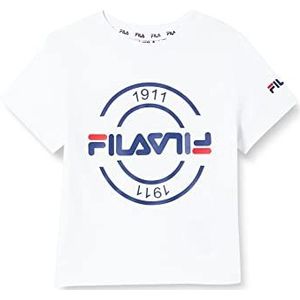 FILA Unisex kinderen SALAMIS Graphic Logo T-Shirt, helder wit, 110/116, wit (bright white), 110/116 cm