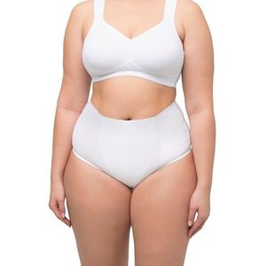 Ulla Popken Dames korsetbroek, bodyforming-inzetstuk, hoge taille, shapewear ondergoed, White Out, 46/48