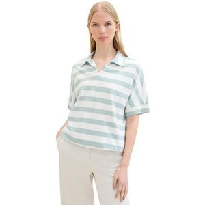 TOM TAILOR T-shirt voor dames, 35341 - Blue Offwhite Block Stripe, XL