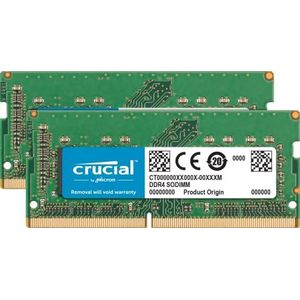 Crucial CT2K16G48FD8266 32GB (16GB x2) Geheugenkit (DDR4, 2666 MT/s, PC4-21300, Dual Rank x8, SODIMM, 260-Pin)