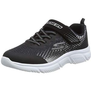 Skechers Go Run 650 Norvo Sneakers voor jongens, Zwart Grijs Textiel Zwart Synthetisch Zilver, 4 UK