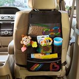 Brica by Munchkin 2-in-1 Car Seat Organiser and Kick Mat Protector, Includes large pockets for snacks, sippy cup and activities. Organiser can also be used on the back of a Pushchair/Stoller, Black