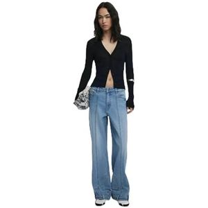 Getailleerd Vest - Effen - Slim Fit - Lange Mouwen - V-hals - 3D-structuur