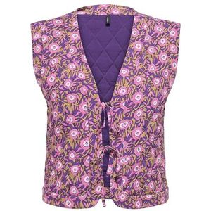Onlnovella Quilt S/L Tie Vest Wvn, Amarant Purple, L