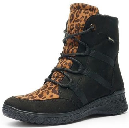 ara Dames München GTX enkellaarsje, zwart, moeren, 35 EU breed, Zwarte moeren, 35 EU Breed