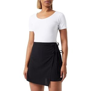 Koton Korte shorts voor dames, medium taille, rits en stropdas detail, zwart (999), 34