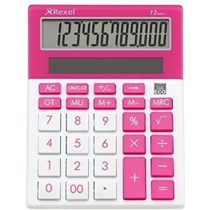 Rexel Joy rekenmachine (batterij en zonne-energie) pretty pink