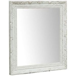 Biscottini Wandspiegel L64xPR4xH74, badkamerspiegel met witte lijst, shabby spiegel, decoratieve spiegel voor thuis, wandspiegel