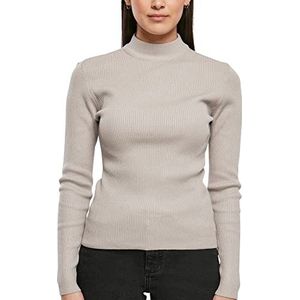 Urban Classics Dames Rib Knit Turtelneck Sweater Sweatshirt, warm grijs, S, warmgrijs, S