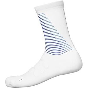 Shimano Kleding Unisex S-PHYRE lange sokken, wit/paars, maat L (maat 45-48)