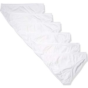 Amazon Essentials Plus-size 6-pack Hi-cut Katoen Stretch Bikini Panty Ondergoed, Wit, 3X