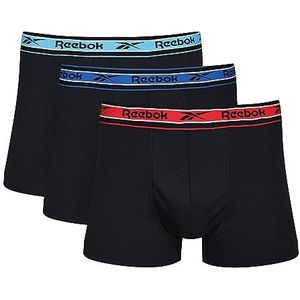 Reebok Boxershorts voor heren, Zwart/Blauw/Rood/Aqua, M