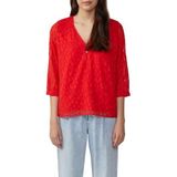 s.Oliver - Blouse - Rood - Wijde Blouse - Driekwart Mouw