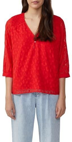 s.Oliver - Blouse - Rood - Wijde Blouse - Driekwart Mouw