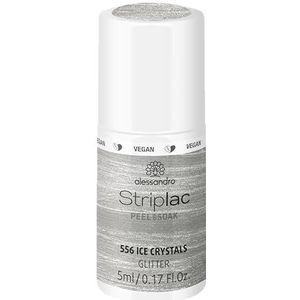 alessandro Striplac Peel or Soak - FROZEN Beauty - ICE Crystal Glitter - zilver glitter/metallic - veganistisch - led-nagellak in zilver glitter look - voor perfecte nagels in 15 minuten, 5 ml