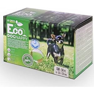 Croci Eco Dog Nappy Hondenluiers voor pipipi, biologisch afbreekbaar, geurvrij, voor gebruik en gooien, 14 stuks, maat S, 30-39 cm