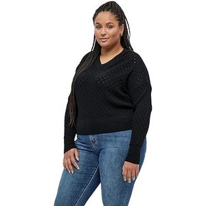 Peppercorn Dames Rosalia V-hals Pullover Curve, Zwart, 20