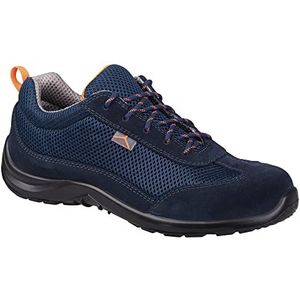 Deltaplus COMOSPBL43 Lage schoenen van suède split leer met mesh-inzetstukken - S1P Src, marineblauw, maat 43