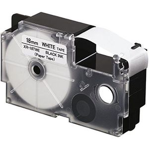 CASIO EZ-label Printer XR-18TWE tape van papier zelfklevend voor indoor gebruik 18 mm x 8,0 m zwart op wit