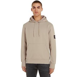 Calvin Klein Jeans Heren Badge Hoodie, Beige (Plaza Taupe), XXS