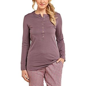 Schiesser dames pyjama top, bruin (donkerbruin 301), 34