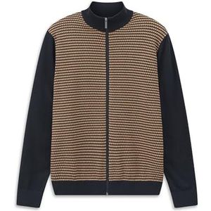 bugatti Herenvest 7600-15515E Regular Fit structuurpatroon katoen, 70-cognac, L