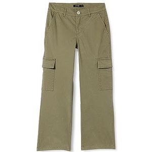 NAME IT Nlntalse TWI Straight Cargo Pant Noos Cargobroek, uniseks, diep lichen green, 134 cm