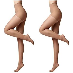 Conte elegant 2-pack modellerende panty's voor dames - stimuleert de bloedsomloop, vormende panty's, dunne damespanty's - ACTIVE 40 kleur bruin maat 23 Natuurlijke maat 5