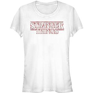 Netflix Stranger Things - Stranger Neon Logo Women's Crew neck T-Shirt White L